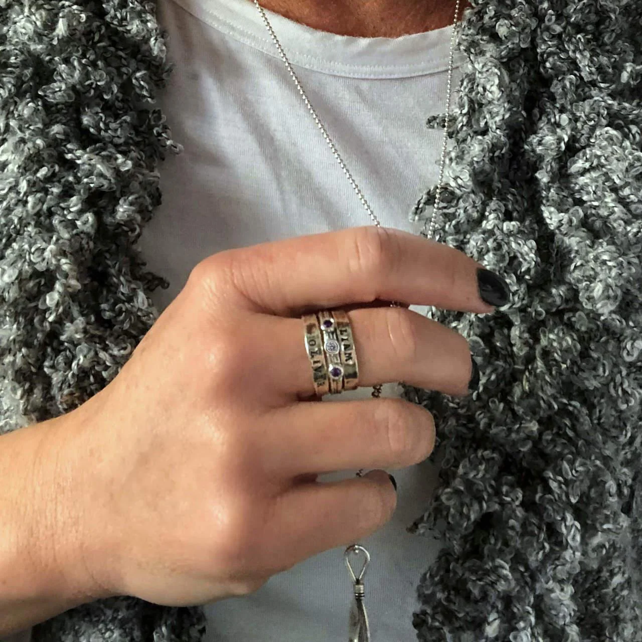Five Stone Stack Ring - Image 4