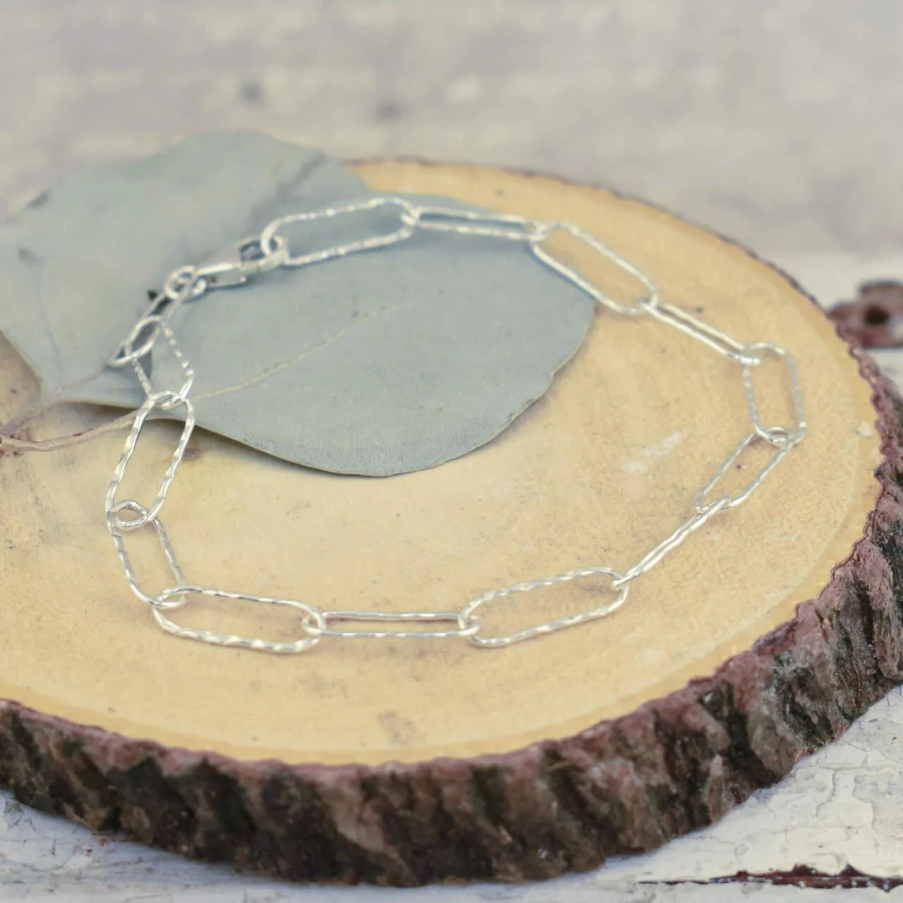 Hammered Paperclip Bracelet - Image 3