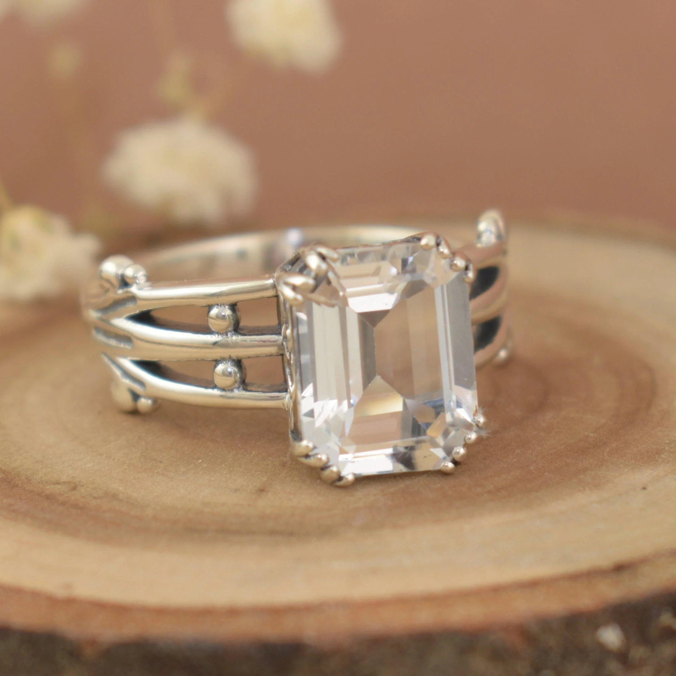 Iced Topaz Ring