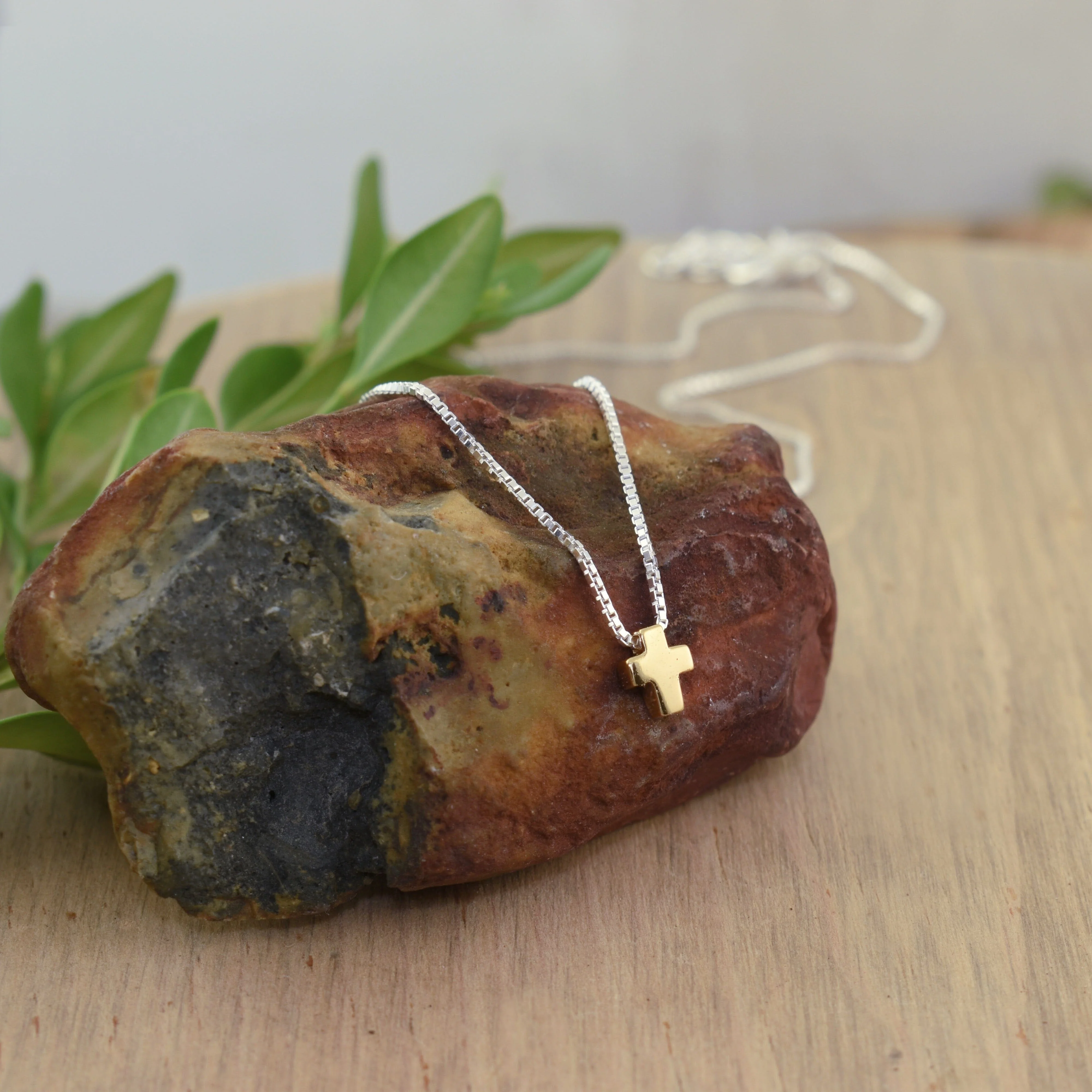 Itty Bitty Cross Necklace - Gold