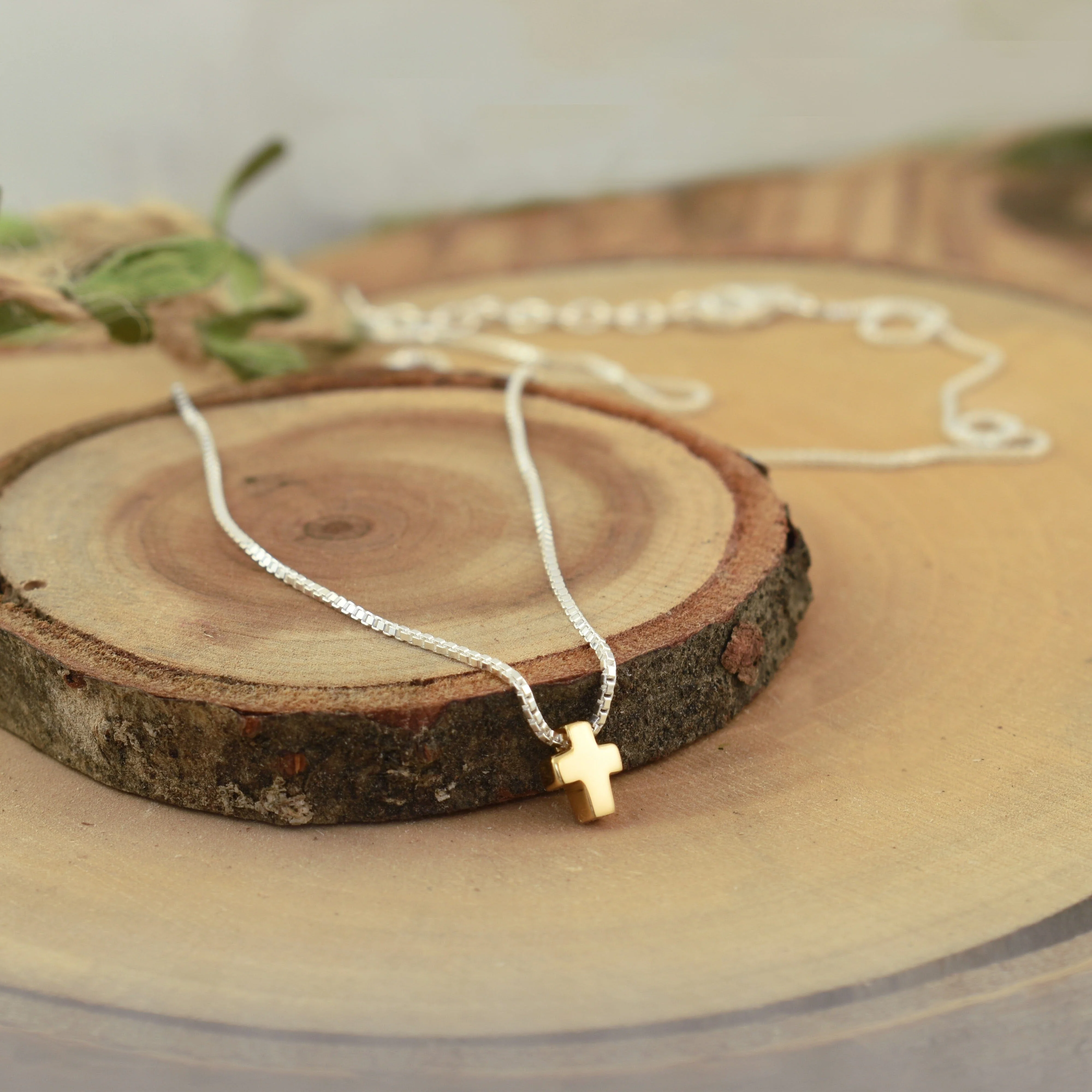 Itty Bitty Cross Necklace - Gold - Image 4
