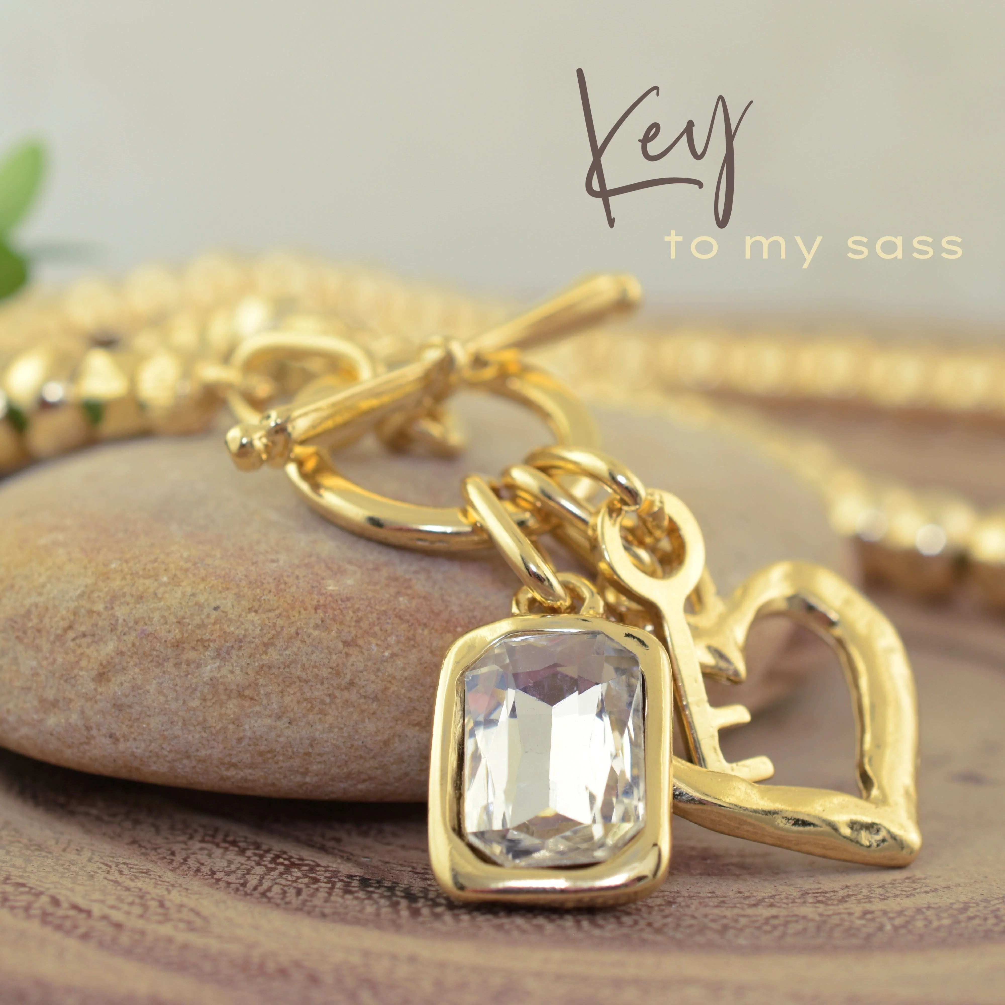 Key to My Sass Necklace - Gold - Image 7