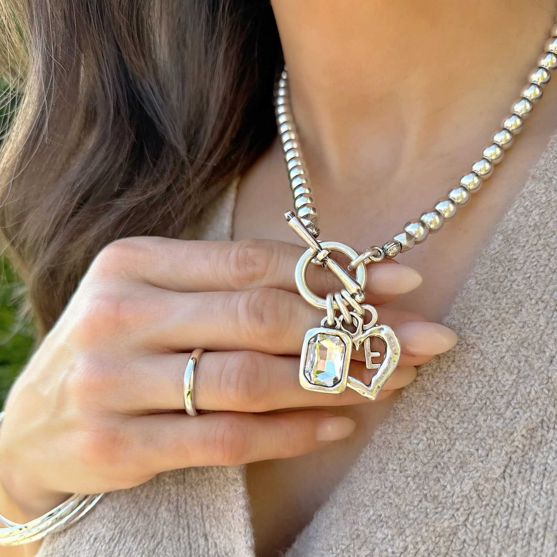 Key to My Sass Necklace - Silver - Image 2