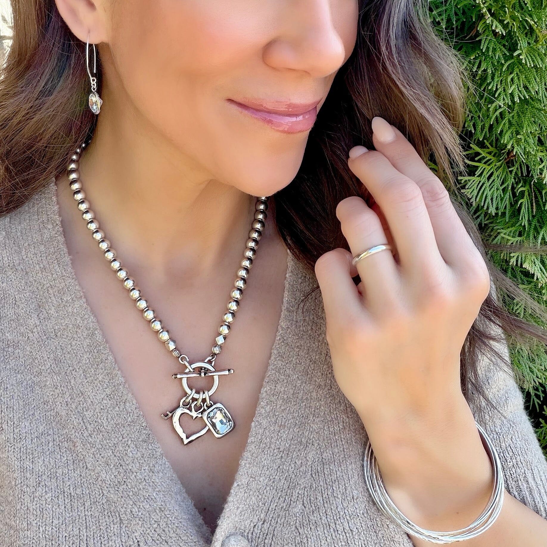 Key to My Sass Necklace - Silver - Image 6