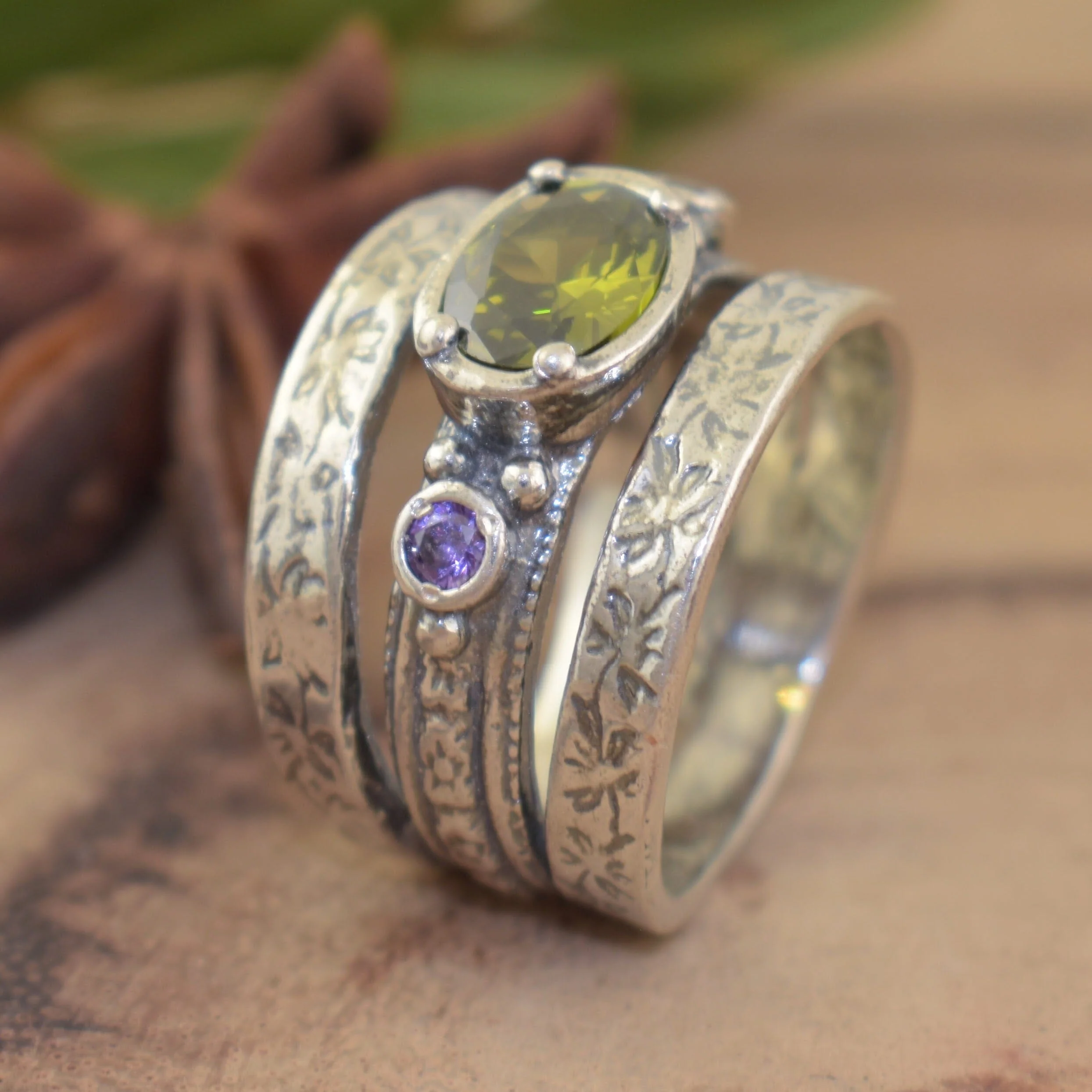 Olive and Orchid Ring - Image 5