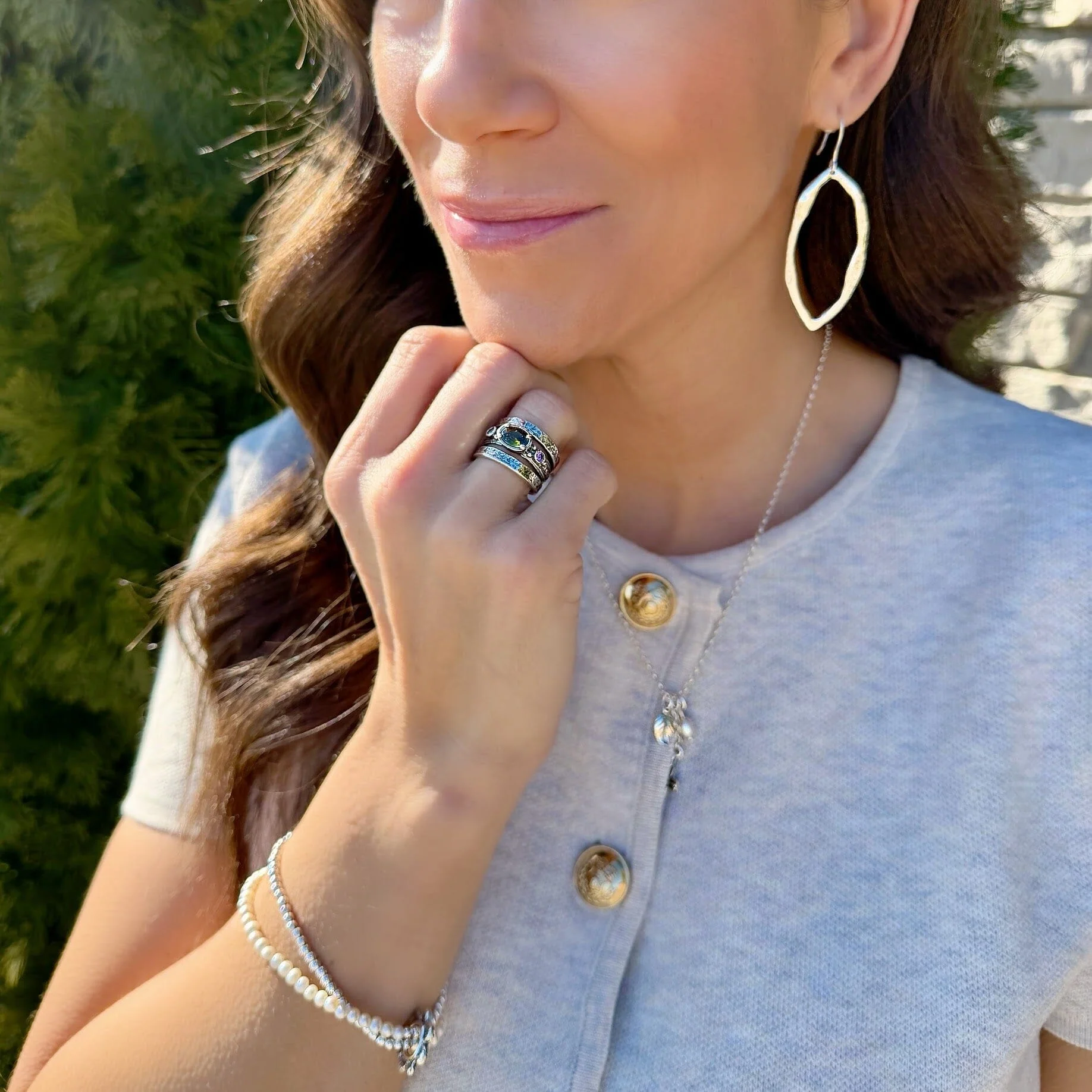 Olive and Orchid Ring - Image 6