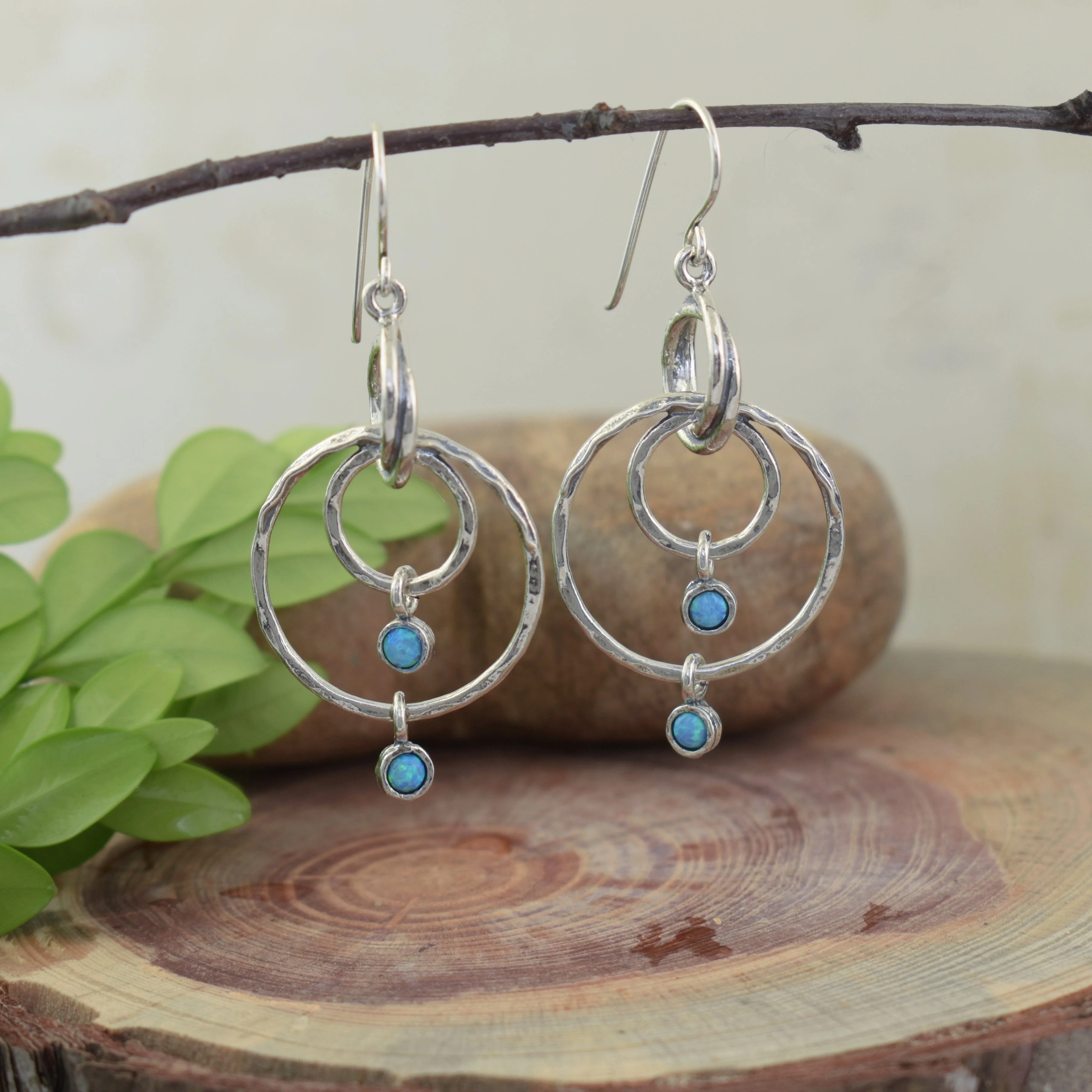 Opal Two Step Earrings