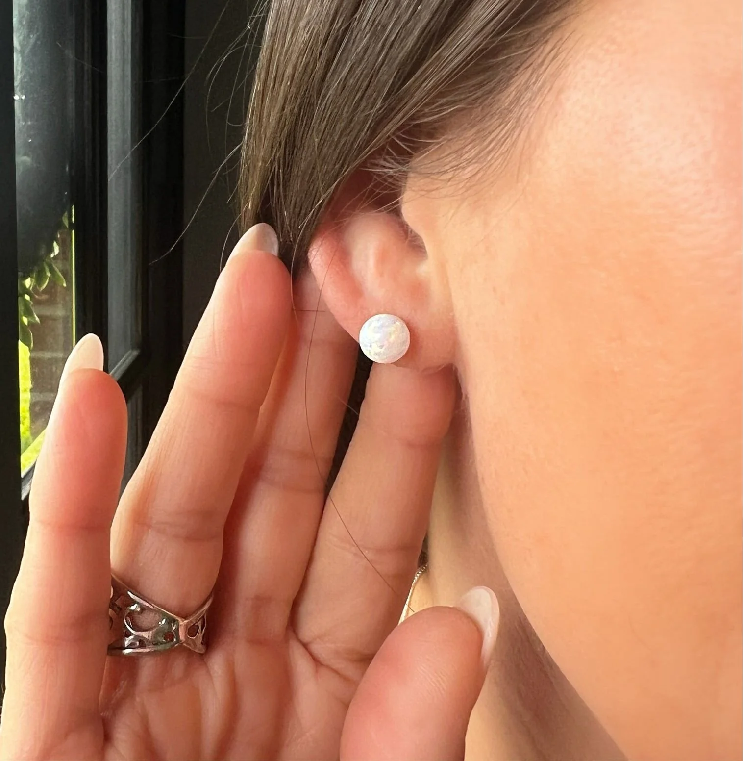 Opal Whispers Stud Earrings - Image 4