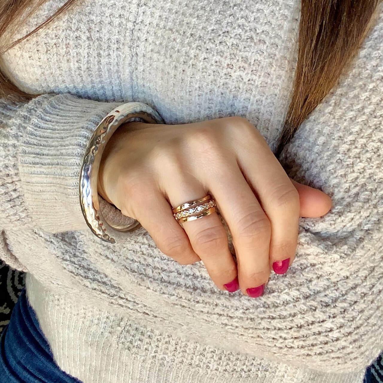 Organic Gold Stack Ring - Image 2