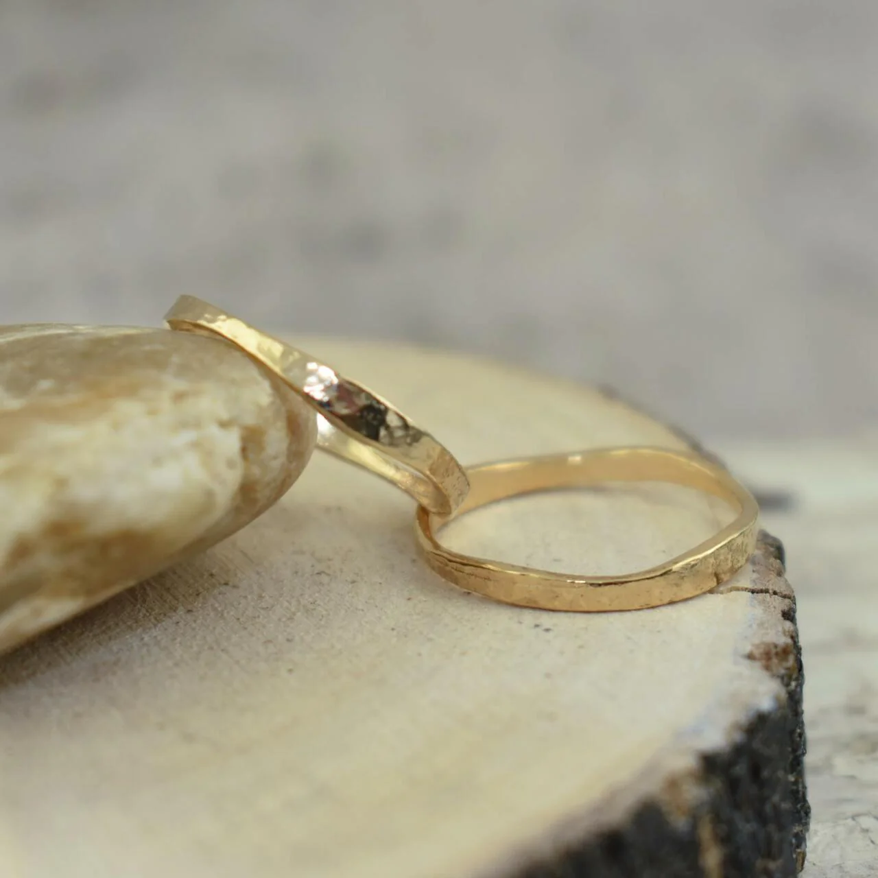 Organic Gold Stack Ring - Image 3