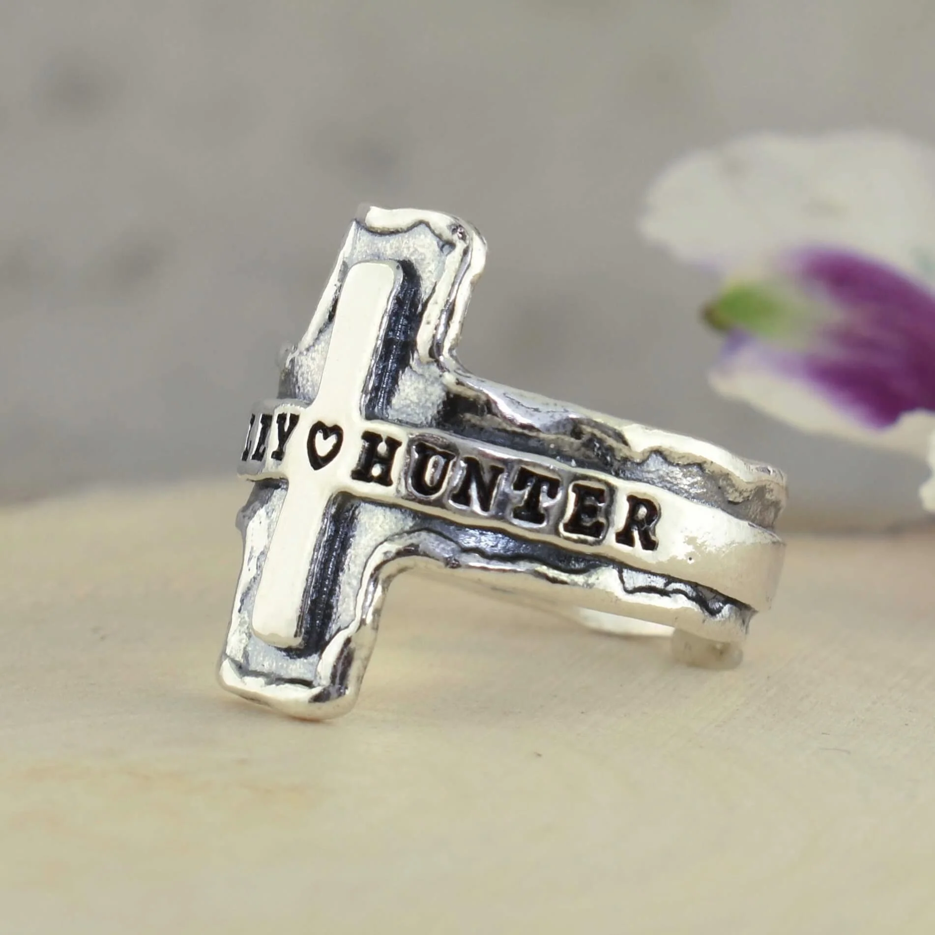 Personalized Cross Ring - Image 6