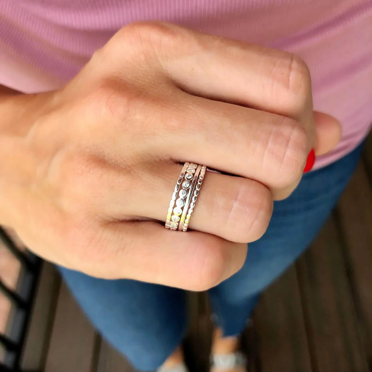 Simple Stack Rings (Set of 4) - Image 2