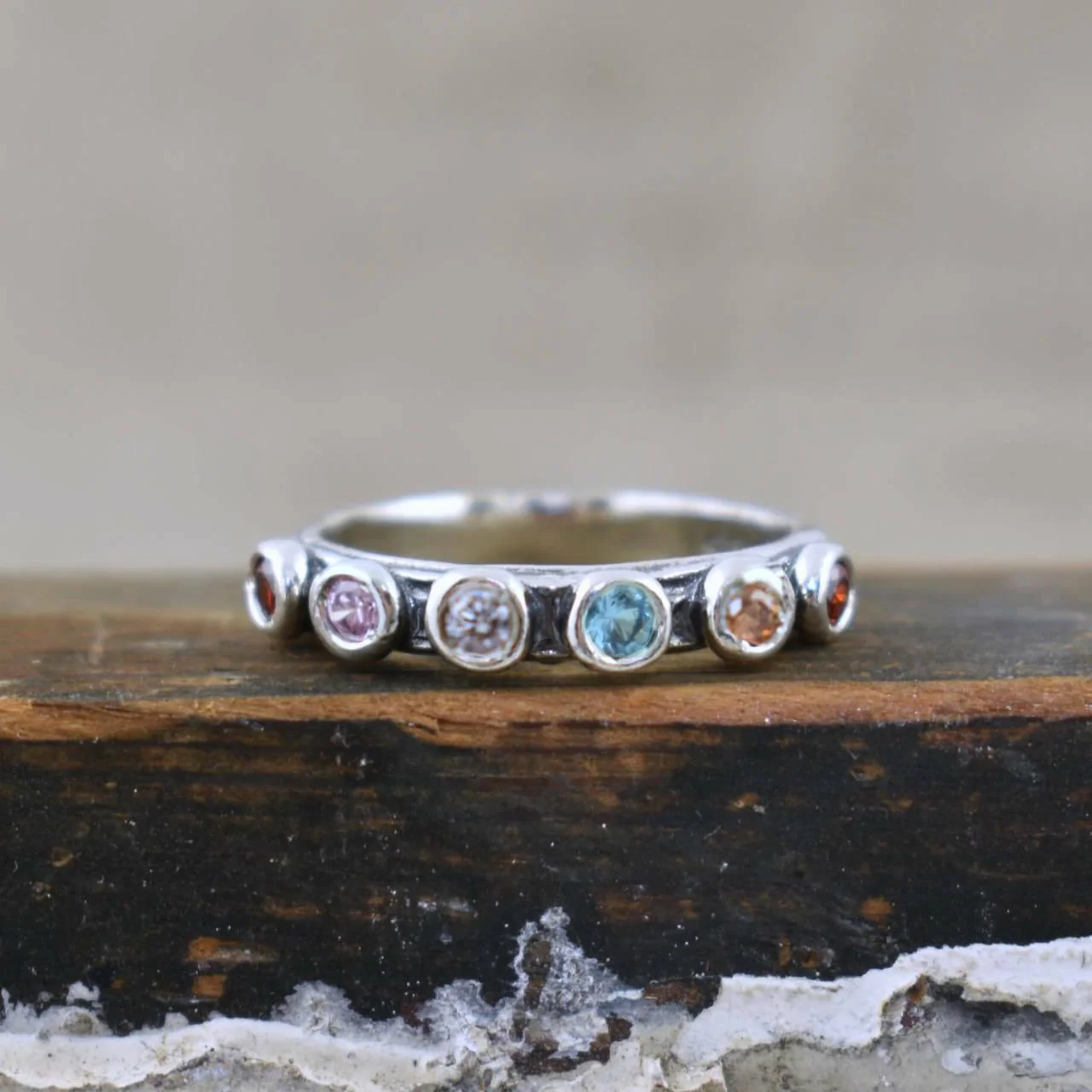 Six Stone Stack Ring