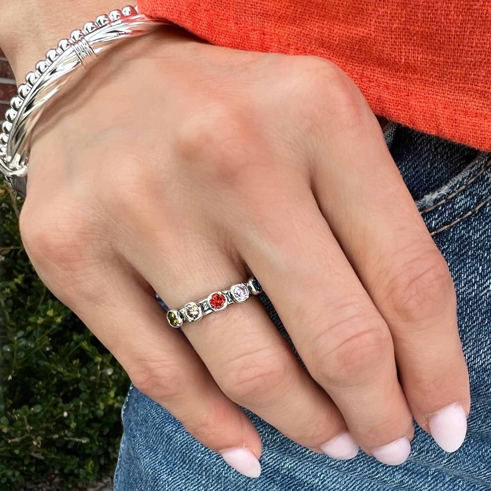 Six Stone Stack Ring - Image 3