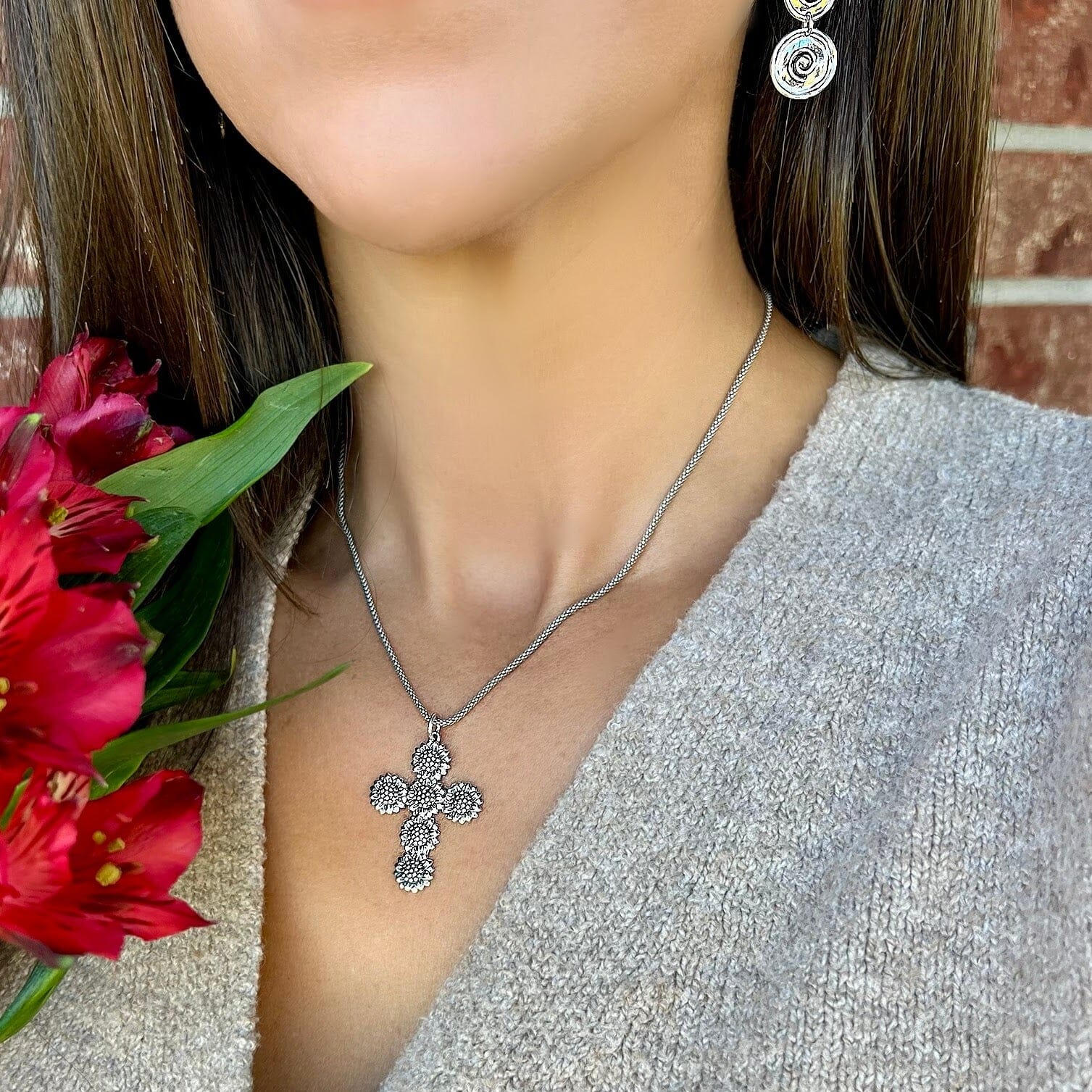 Sonflower Cross Necklace - Image 2